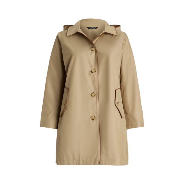 Faux Leather Trim Hooded Coat for Women Ralph Lauren UK