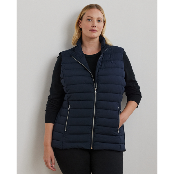 Navy quilted vest womens on sale