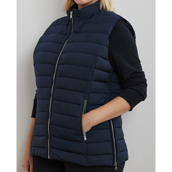 Navy quilted vest womens on sale