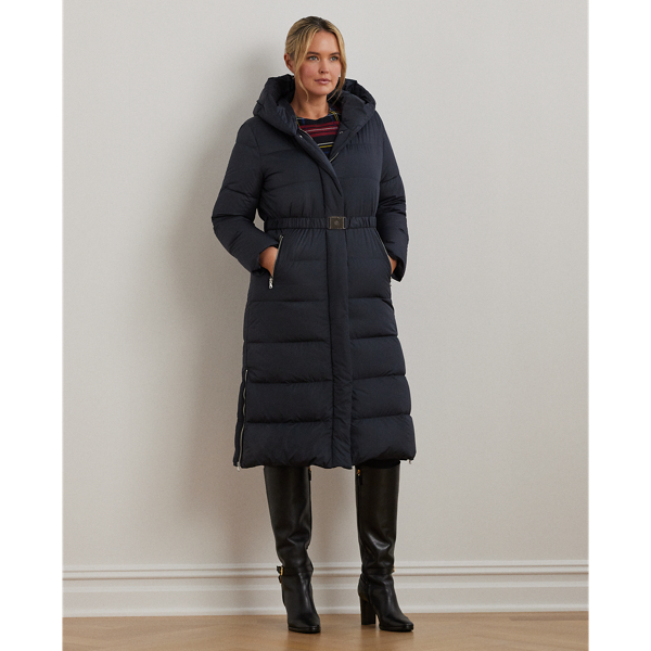 Belted Hooded Down Coat