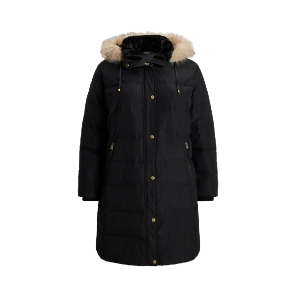 Faux-Fur-Trim Hooded Down Coat for Women | Ralph Lauren® UK