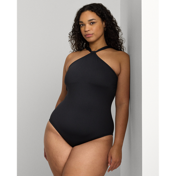 Black High-Neck One-Piece Lauren Woman 1