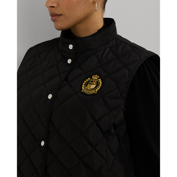 Polo Ralph Lauren Vest good Quilted Women's M Equestrian Logo Crest Barn Jacket