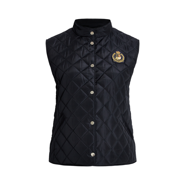 Crest Patch Diamond Quilted Vest