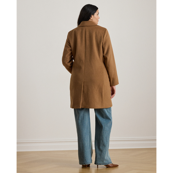 Wool-Blend Reefer Coat