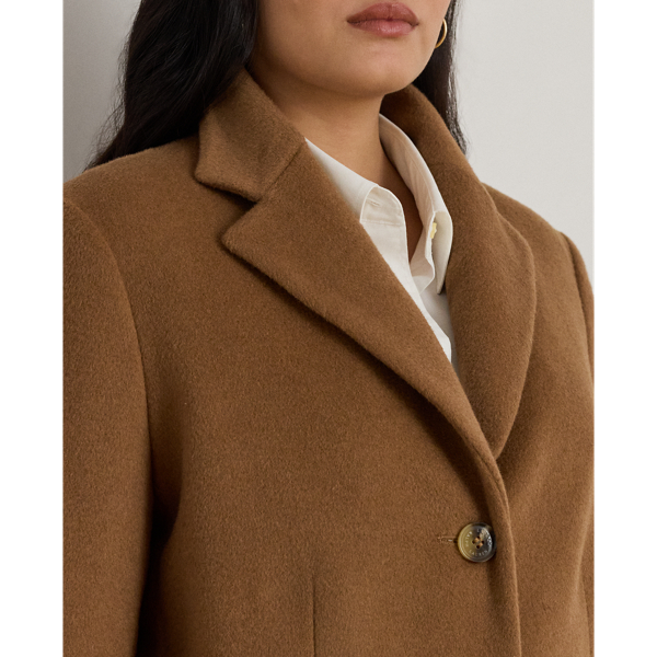 Wool-Blend Reefer Coat