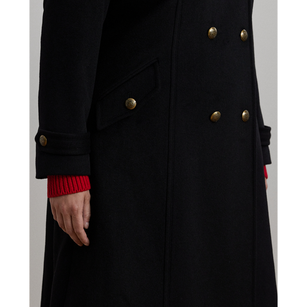 Tommy hilfiger piped wool military coat sales