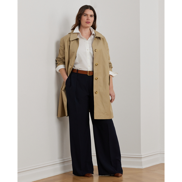 Birch Tan Balmacaan-Mantel mit Kapuze Lauren Woman 1