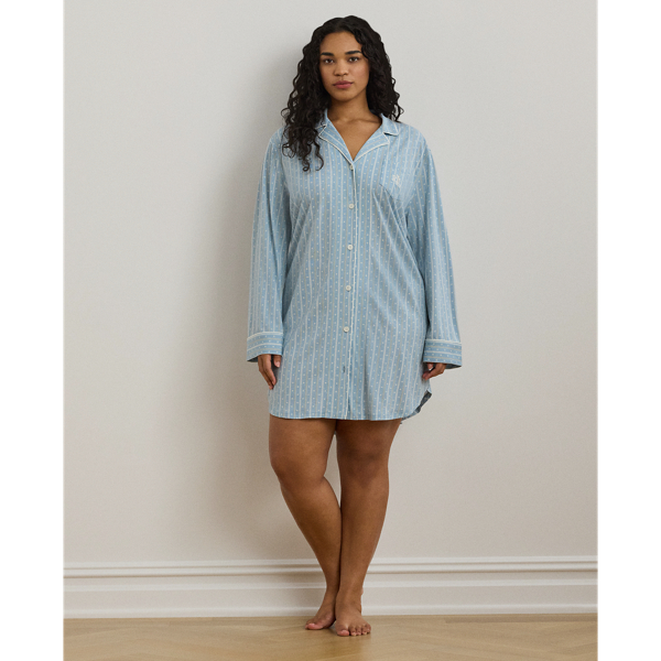 Geo-Striped Jersey Sleep Shirt