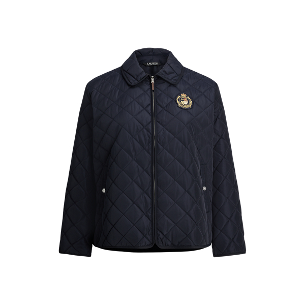 Crest-Patch Diamond-Quilted Jacket Lauren Woman 1