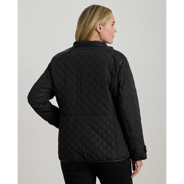 Crest-Patch Quilted Funnelneck Jacket