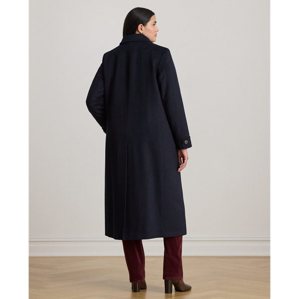 Wool-Blend Reefer Coat