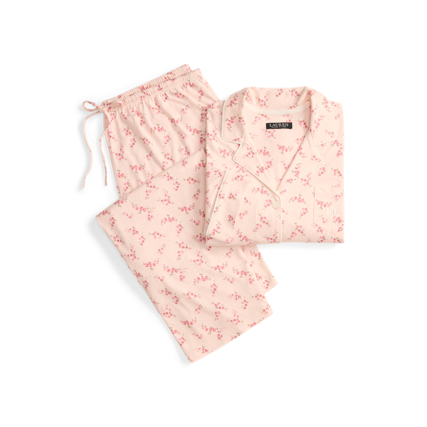 Floral Cotton-Blend-Jersey Sleep Set Lauren Woman 1