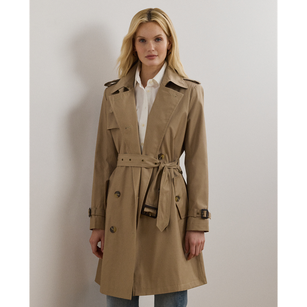 Double-Breasted Cotton-Blend Trench Coat