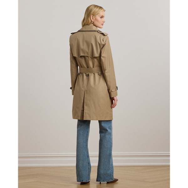 Double-Breasted Cotton-Blend Trench Coat