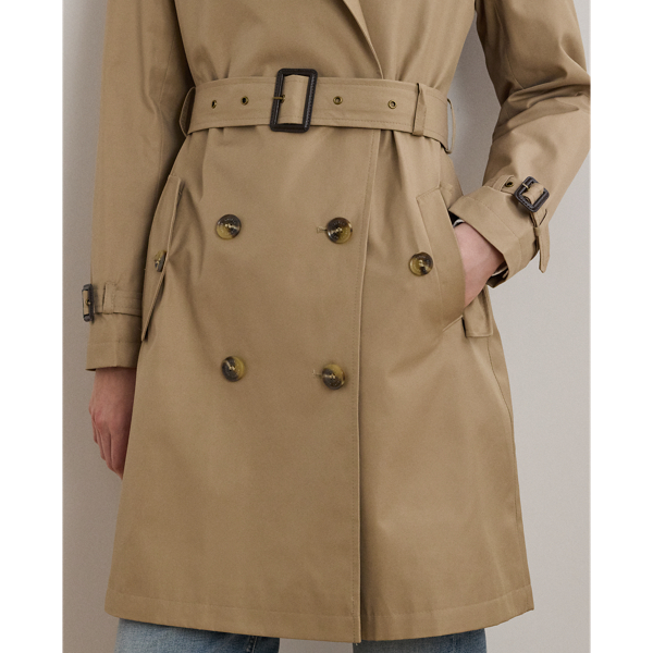 Double-Breasted Cotton-Blend Trench Coat