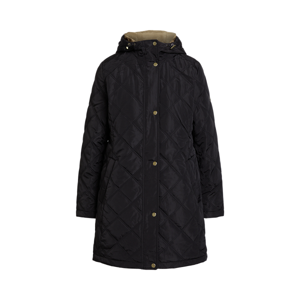 Diamond-Quilted Hooded Coat Lauren 1