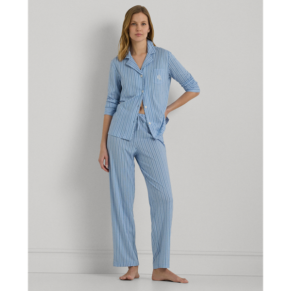 Gestreepte jersey pyjamaset in katoenmix