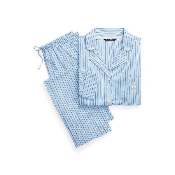Striped Cotton-Blend Jersey Sleep Set Lauren 1