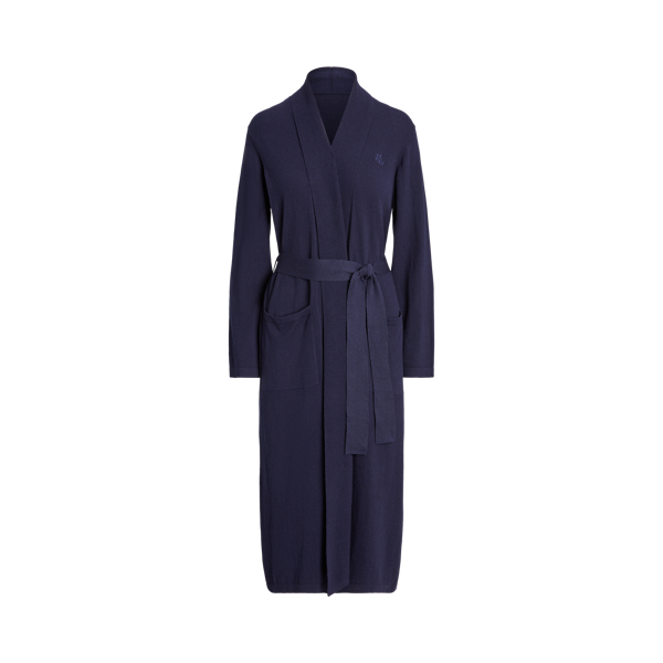 Belted Cotton-Cashmere Knit Robe