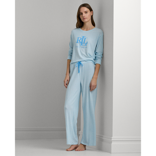 Striped Cotton-Blend Jersey Pyjama Set