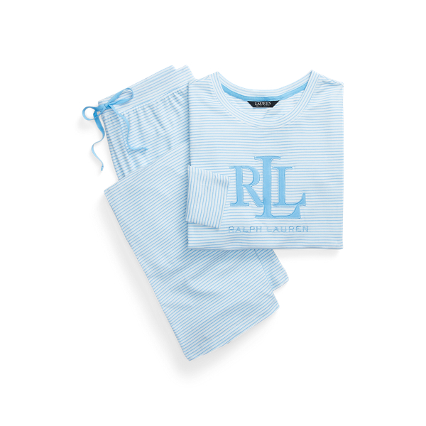 Striped Cotton-Blend Jersey Pyjama Set Lauren 1
