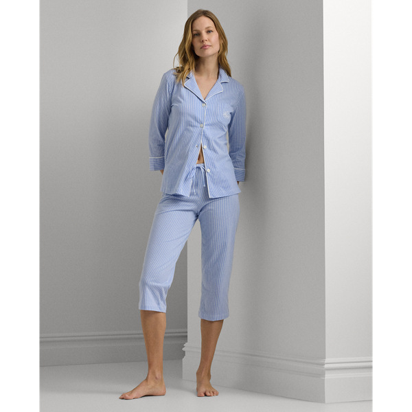 Pyjama capri ray&eacute; en jersey de coton