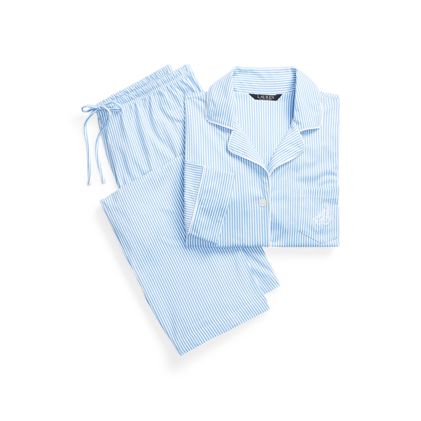 Gestreepte katoenjersey capri-pyjamaset Lauren in 1