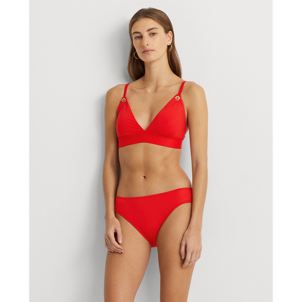 Red Toggle V-Neck Bikini Top Lauren 3