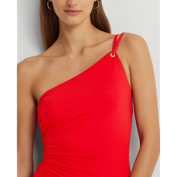 Red Double-Strap One-Shoulder One-Piece Lauren 4