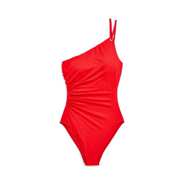Red Double-Strap One-Shoulder One-Piece Lauren 2