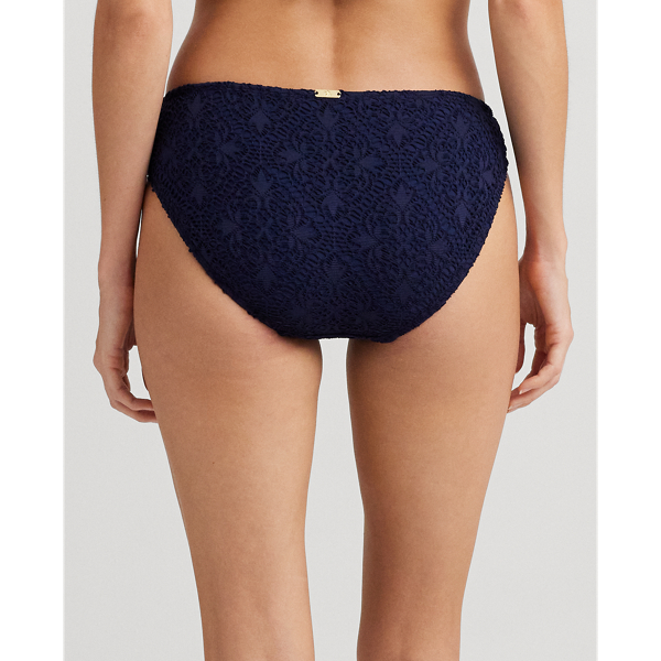 Dark Navy Crocheted Ring-Front Bikini Bottom Lauren 4