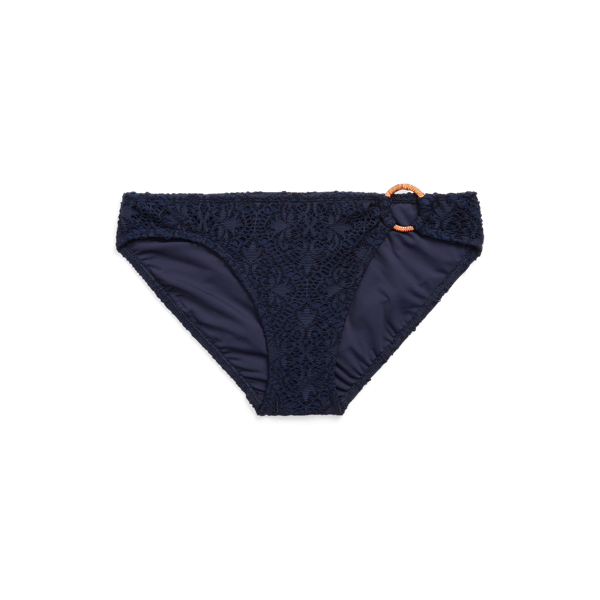 Dark Navy Crocheted Ring-Front Bikini Bottom Lauren 2