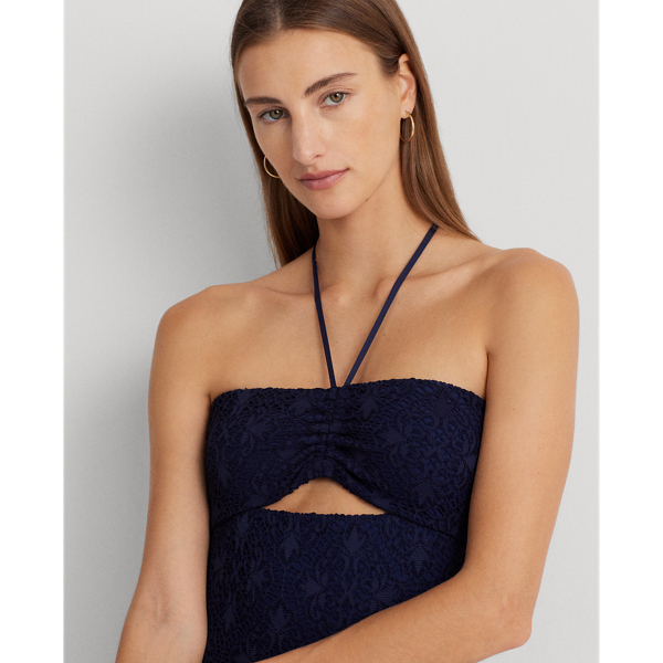 Geh&auml;kelter Bandeau-Badeanzug Lauren in Dunkles Navy 4