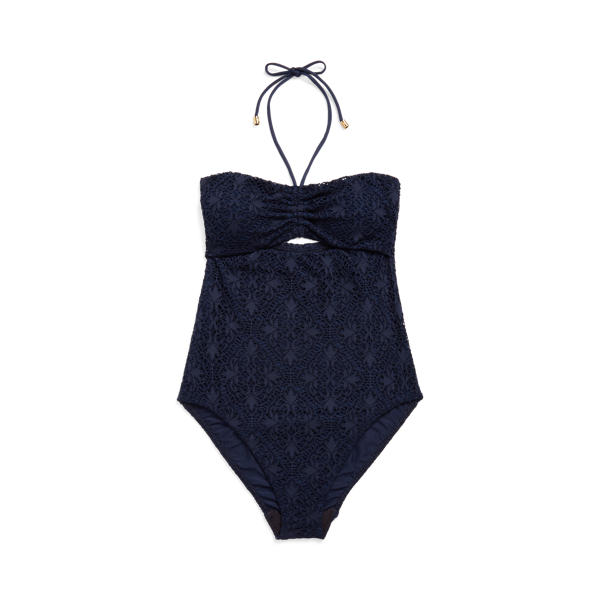Geh&auml;kelter Bandeau-Badeanzug Lauren in Dunkles Navy 2