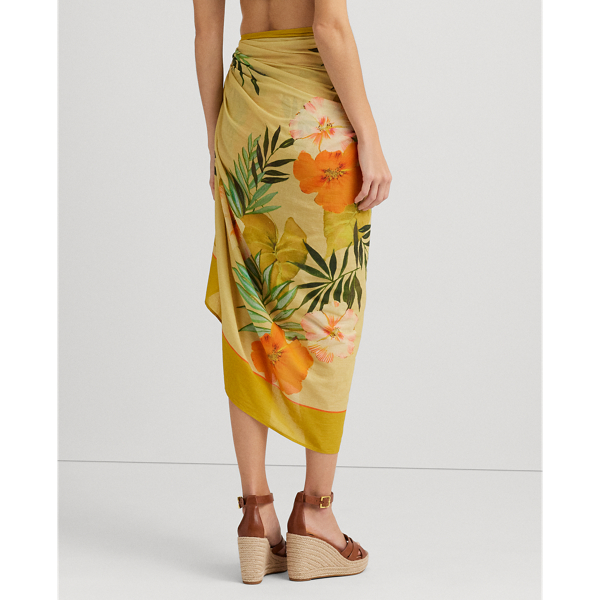 Jupe portefeuille de plage voile coton Lauren en Multi 5