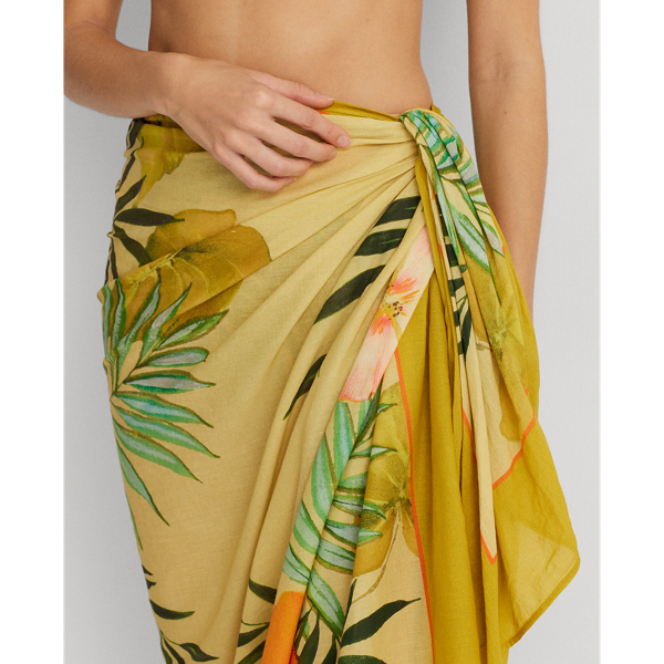 Jupe portefeuille de plage voile coton Lauren en Multi 6