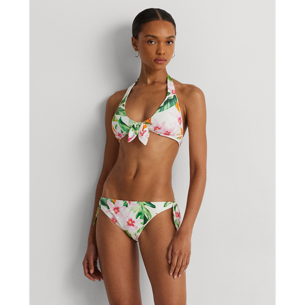 Floral Tie-Front Halter Bikini Top for Women | Ralph Lauren® OM