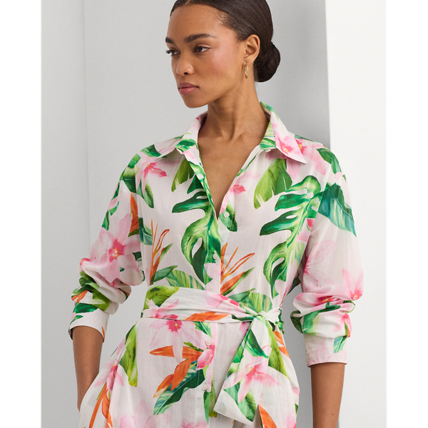 Gebl&uuml;mtes Hemdkleid-Cover-Up aus Voile Lauren in Multi 6