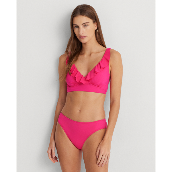 Bikinitop mit gerüschtem V-Ausschnitt Lauren in Passionsfrucht 3