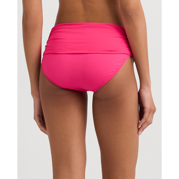 Passionfruit Solid Shirred Hipster Bikini Bottom Lauren 4