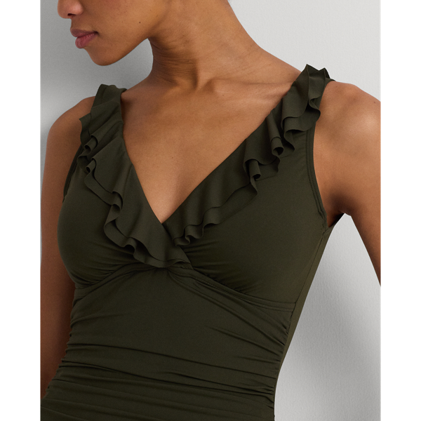 Badeanzug mit R&uuml;schenbesatz Lauren in Olivgr&uuml;n 5