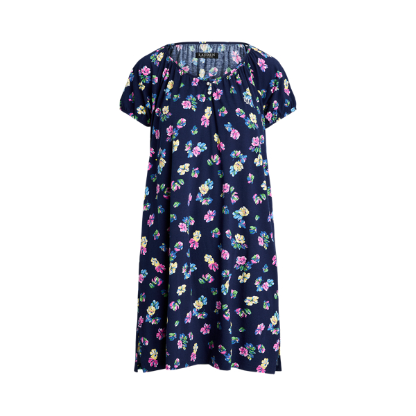 Chemise de nuit fleurie jersey de coton Lauren en 1