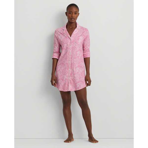 Paisley Cotton Jersey Sleep Shirt