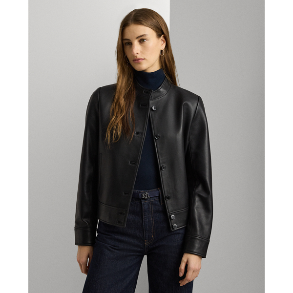 Lambskin Mockneck Jacket for Women Ralph Lauren UK