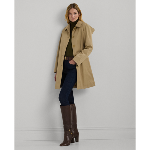 Hooded Cotton Blend Coat for Women Ralph Lauren PA