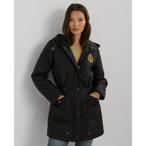 Crest Patch Diamond Quilted Hooded Coat for Women Ralph Lauren UK