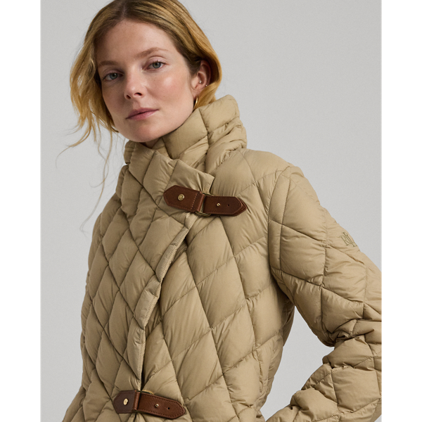 Buckle Trim Diamond Quilted Coat for Women Ralph Lauren UK