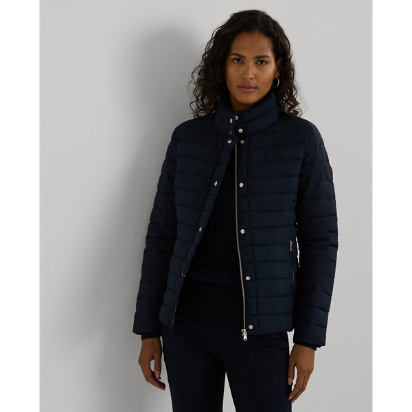 Navy padded coat womens hotsell