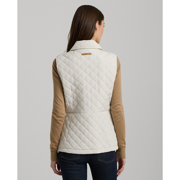 Crest-Patch Diamond-Quilted Vest